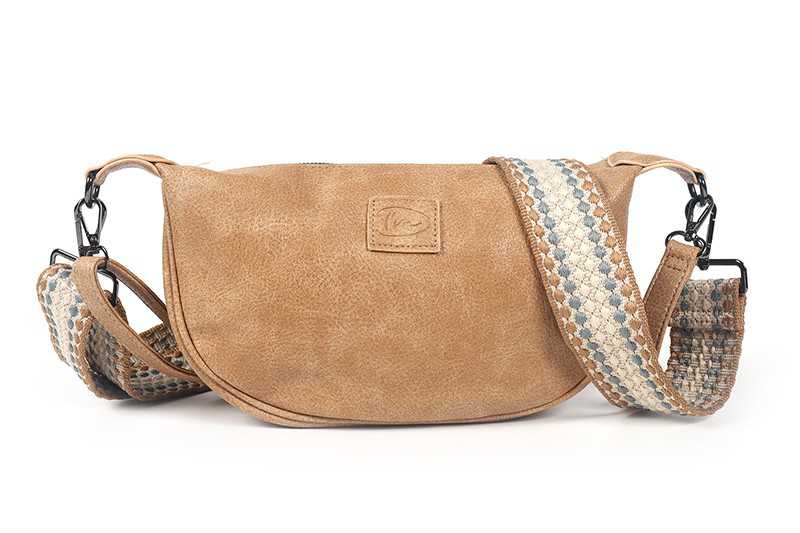 Strak stout geest Camel crossbody tas Brixton